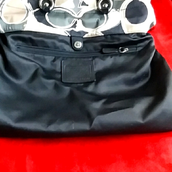 Coach Signature Leather/Satin Shoulder Bag VG Condition - Picture 8 of 16